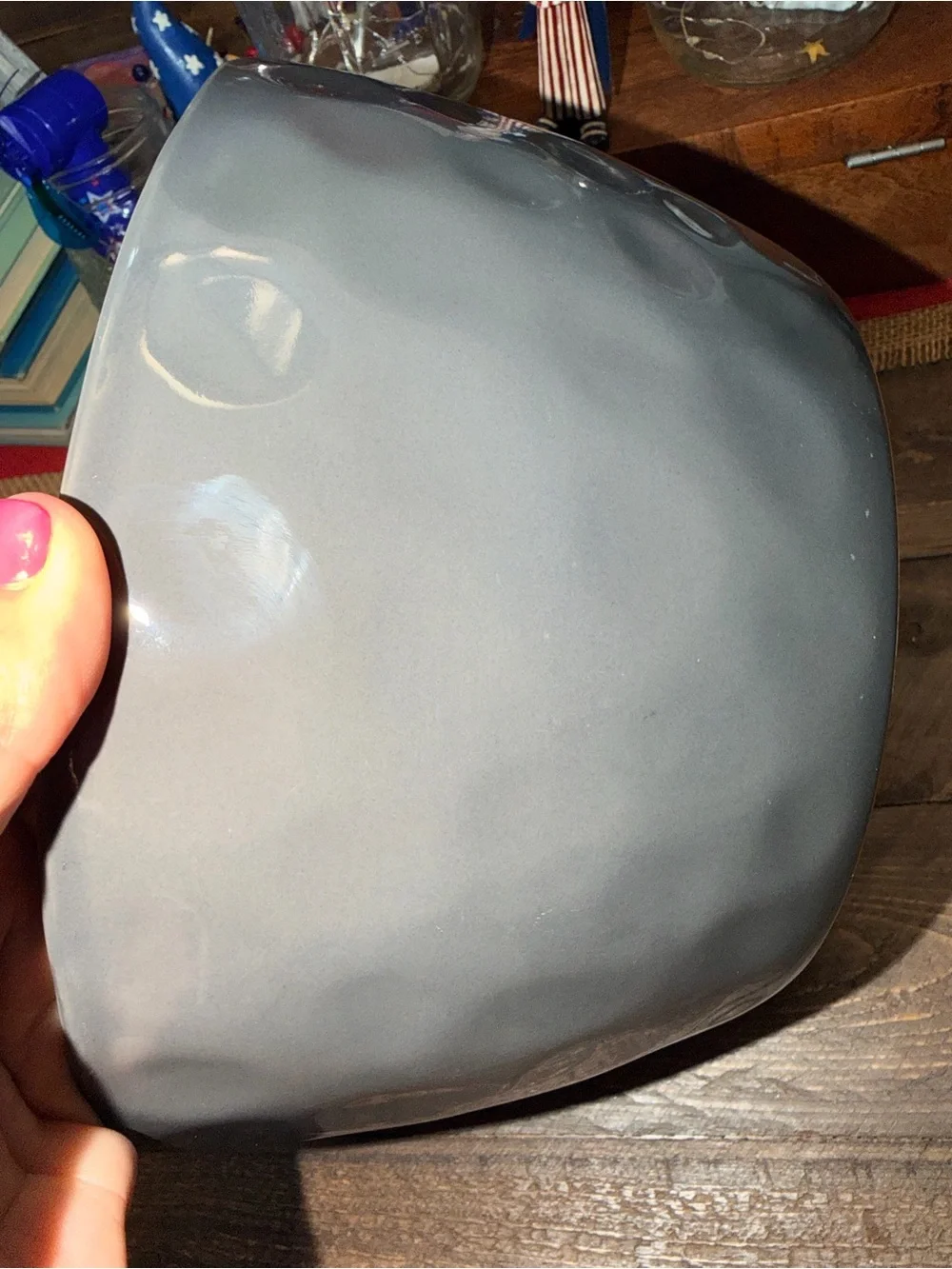 large grey-glazed stoneware bowl Naturals by Noble Excellence collection EUC
